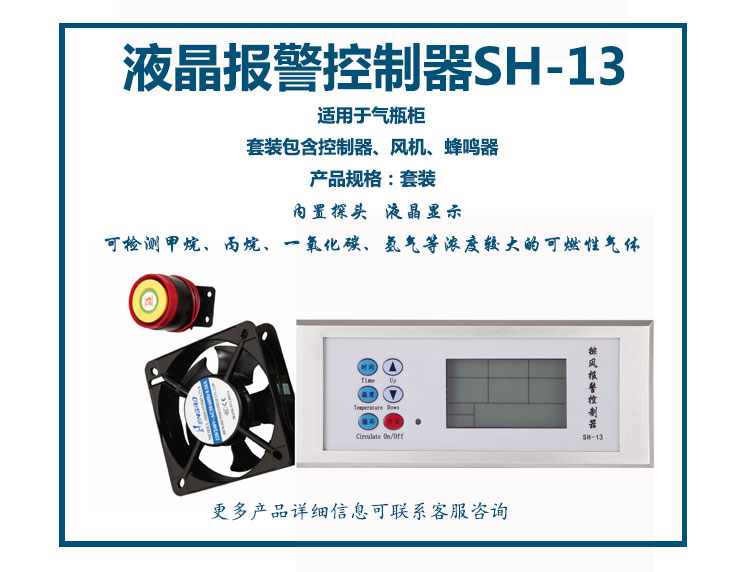 液晶排风报警控制器SH-13 (内置探头) (横向)
